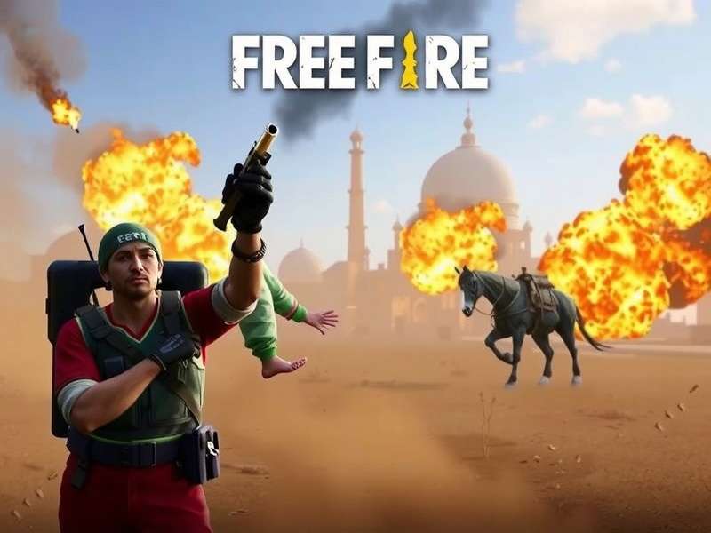 Indian Free Fire gameplay screenshot showing character selection and map