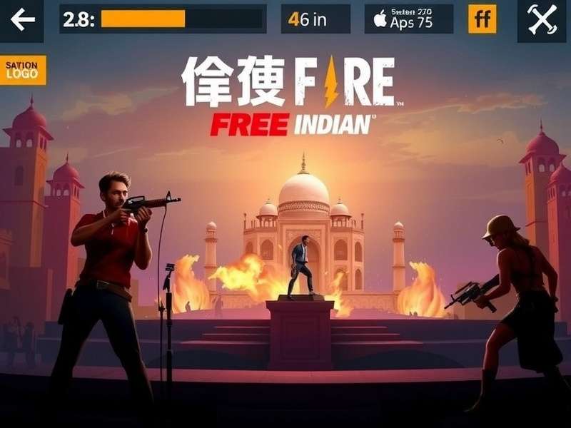 Esports Tournament Arena with Free Fire gameplay on large screens