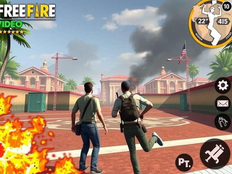Free Fire gameplay action scene with characters in battle
