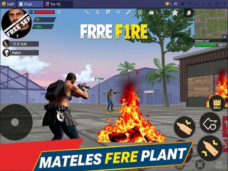Free Fire India Apk gameplay screenshot showing intense battle royale action