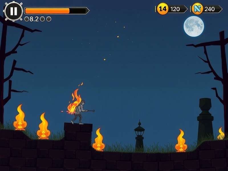 Gaming setup with mobile phone showing Free Fire gameplay, neon lights in background