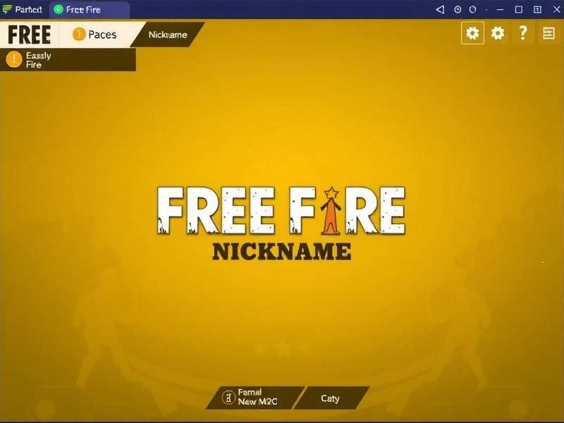 Free Fire gameplay interface showing nickname customization options