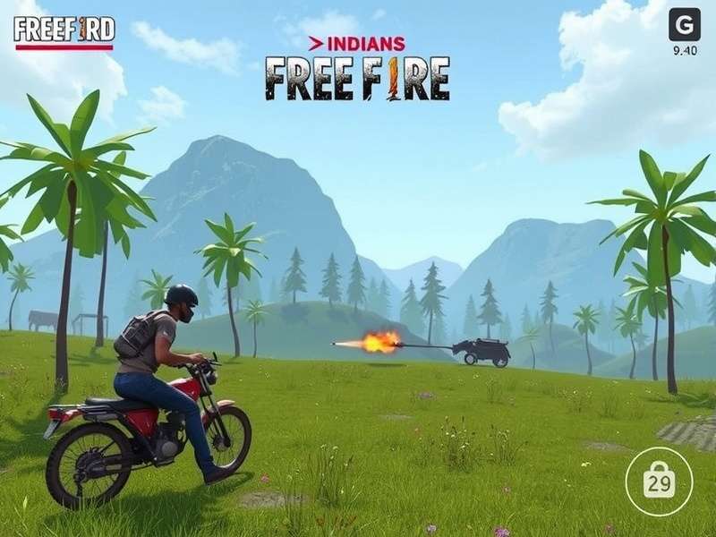 Free Fire gameplay on mobile device showing Indian server