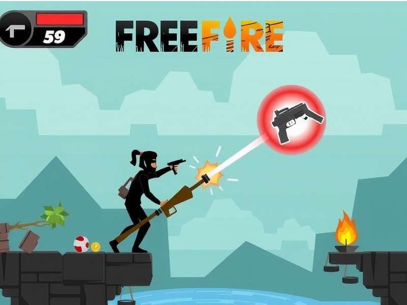 Free Fire Advance Indian Server gameplay screenshot showing battle royale action